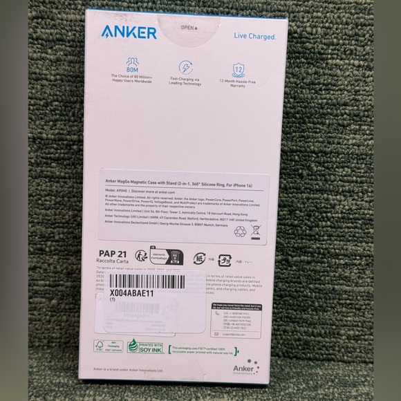 ANKER MagGo Magnetic Case with Stad (2-in-1, 360• Silicone Ring. For IPhone 16. - Picture 3 of 5